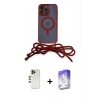 MARSİLYAN™- iPhone 13 Pro Max Kılıf Eksen Özel Seri - Siyah Bilvis 5in1 3D Magic Cam Ekran Koruyucu + Shine Kamera Lens - GD