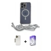 MARSİLYAN™- iPhone 13 Pro Max Kılıf Eksen Özel Seri - Siyah Bilvis 5in1 3D Magic Cam Ekran Koruyucu + Shine Kamera Lens - GD