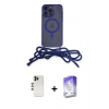MARSİLYAN™- iPhone 13 Pro Max Kılıf Eksen Özel Seri - Siyah Bilvis 5in1 3D Magic Cam Ekran Koruyucu + Shine Kamera Lens - GD