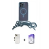 MARSİLYAN™- iPhone 13 Pro Max Kılıf Eksen Özel Seri - Siyah Bilvis 5in1 3D Magic Cam Ekran Koruyucu + Shine Kamera Lens - GD