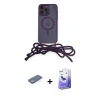 MARSİLYAN™- iPhone 13 Pro Max Kılıf Eksen Özel Seri - Siyah Bilvis 5in1 5D Magic Hayalet Cam Ekran Koruyucu + Renkli Kamera Lens Koruma Cam - YL