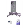 MARSİLYAN™- iPhone 13 Pro Max Kılıf Eksen Özel Seri - Siyah Bilvis 5in1 5D Magic Hayalet Cam Ekran Koruyucu + Pers Alüminyum Kamera Lens - LT