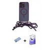 MARSİLYAN™- iPhone 13 Pro Max Kılıf Eksen Özel Seri - Siyah Bilvis 5in1 5D Magic Hayalet Cam Ekran Koruyucu + Shine Kamera Lens Koruma Cam - MI