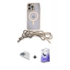 MARSİLYAN™- iPhone 13 Pro Max Kılıf Eksen Özel Seri - Siyah Bilvis 5in1 5D Magic Hayalet Cam Ekran Koruyucu + Pers Alüminyum Kamera Lens - SABE