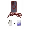 MARSİLYAN™- iPhone 13 Pro Max Kılıf Eksen Özel Seri - Siyah Bilvis 5in1 5D Magic Hayalet Cam Ekran Koruyucu + Shine Kamera Lens - GD