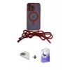 MARSİLYAN™- iPhone 13 Pro Max Kılıf Eksen Özel Seri - Siyah Bilvis 5in1 5D Magic Hayalet Cam Ekran Koruyucu + Pers Alüminyum Kamera Lens - GD
