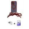 MARSİLYAN™- iPhone 13 Pro Max Kılıf Eksen Özel Seri - Siyah Bilvis 5in1 5D Magic Hayalet Cam Ekran Koruyucu + Pers Alüminyum Kamera Lens - SABE