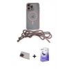 MARSİLYAN™- iPhone 13 Pro Max Kılıf Eksen Özel Seri - Siyah Bilvis 5in1 5D Magic Hayalet Cam Ekran Koruyucu + Rainbow Kamera Lens Koruma Cam - KI