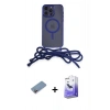 MARSİLYAN™- iPhone 13 Pro Max Kılıf Eksen Özel Seri - Siyah Bilvis 5in1 5D Magic Hayalet Cam Ekran Koruyucu + Shine Kamera Lens Koruma Cam - PE