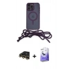 MARSİLYAN™- iPhone 13 Pro Max Kılıf Eksen Özel Seri - Siyah Bilvis 5in1 5D Magic Hayalet Cam Ekran Koruyucu + Raze Metal Kamera Lens - GD