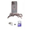 MARSİLYAN™- iPhone 13 Pro Max Kılıf Eksen Özel Seri - Siyah Bilvis 5in1 5D Magic Hayalet Cam Ekran Koruyucu + Gold Pers Alüminyum Kamera Lens
