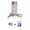 MARSİLYAN™- iPhone 13 Pro Max Kılıf Eksen Özel Seri - Siyah Bilvis 5in1 5D Magic Hayalet Cam Ekran Koruyucu + Rainbow Kamera Lens Koruma Cam - KI