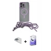MARSİLYAN™- iPhone 13 Pro Max Kılıf Eksen Özel Seri - Siyah Bilvis 5in1 5D Magic Hayalet Cam Ekran Koruyucu + Pers Alüminyum Kamera Lens - SABE