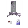 MARSİLYAN™- iPhone 13 Pro Max Kılıf Eksen Özel Seri - Siyah Bilvis 5in1 5D Magic Hayalet Cam Ekran Koruyucu + Kırmızı Pers Alüminyum Kamera Lens