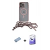 MARSİLYAN™- iPhone 13 Pro Max Kılıf Eksen Özel Seri - Siyah Bilvis 5in1 5D Magic Hayalet Cam Ekran Koruyucu + Shine Kamera Lens Koruma Cam - MI