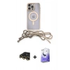 MARSİLYAN™- iPhone 13 Pro Max Kılıf Eksen Özel Seri - Siyah Bilvis 5in1 5D Magic Hayalet Cam Ekran Koruyucu + Raze Metal Kamera Lens - GD