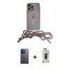 MARSİLYAN™- iPhone 13 Pro Max Kılıf Eksen Özel Seri - Siyah Bilvis Hayalet Cam Ekran Koruyucu + Mavi Neon Fosforlu Kamera Lens