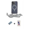 MARSİLYAN™- iPhone 13 Pro Max Kılıf Eksen Özel Seri - Siyah Joko 5D Cam + Shine Kamera Lens Koruma Cam - GI