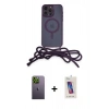 MARSİLYAN™- iPhone 13 Pro Max Kılıf Eksen Özel Seri - Siyah Joko 5D Cam + Neon Fosforlu Kamera Lens - YL