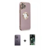 MARSİLYAN™- iPhone 13 Pro Max Kılıf İz Form Serisi - Şeffaf 360 Full Body Arka Koruyucu + Neon Fosforlu Kamera Lens - BZ