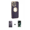 MARSİLYAN™- iPhone 13 Pro Max Kılıf İz Form Serisi - Şeffaf 360 Full Body Arka Koruyucu + Neon Fosforlu Kamera Lens - BZ