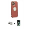 MARSİLYAN™- iPhone 13 Pro Max Kılıf İz Form Serisi - Şeffaf 360 Full Body Arka Koruyucu + Beyaz Rainbow Kamera Lens Koruma Cam