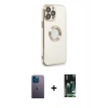 MARSİLYAN™- iPhone 13 Pro Max Kılıf İz Form Serisi - Şeffaf 360 Full Body Arka Koruyucu + Neon Fosforlu Kamera Lens - MI
