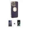 MARSİLYAN™- iPhone 13 Pro Max Kılıf İz Form Serisi - Şeffaf 360 Full Body Arka Koruyucu + Neon Fosforlu Kamera Lens - MI