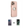 MARSİLYAN™- iPhone 13 Pro Max Kılıf İz Form Serisi - Şeffaf 360 Full Body Arka Koruyucu + Neon Fosforlu Kamera Lens - MI