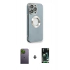 MARSİLYAN™- iPhone 13 Pro Max Kılıf İz Form Serisi - Şeffaf 360 Full Body Arka Koruyucu + Neon Fosforlu Kamera Lens - YL