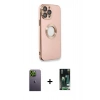 MARSİLYAN™- iPhone 13 Pro Max Kılıf İz Form Serisi - Şeffaf 360 Full Body Arka Koruyucu + Neon Fosforlu Kamera Lens - YL