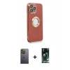 MARSİLYAN™- iPhone 13 Pro Max Kılıf İz Form Serisi - Şeffaf 360 Full Body Arka Koruyucu + Neon Fosforlu Kamera Lens - YL