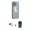 MARSİLYAN™- iPhone 13 Pro Max Kılıf İz Form Serisi - Şeffaf 360 Full Body Arka Koruyucu + Pers Alüminyum Kamera Lens - KI