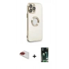 MARSİLYAN™- iPhone 13 Pro Max Kılıf İz Form Serisi - Şeffaf 360 Full Body Arka Koruyucu + Pers Alüminyum Kamera Lens - KI