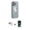MARSİLYAN™- iPhone 13 Pro Max Kılıf İz Form Serisi - Şeffaf 360 Full Body Arka Koruyucu + Pers Alüminyum Kamera Lens - SABE