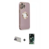MARSİLYAN™- iPhone 13 Pro Max Kılıf İz Form Serisi - Şeffaf 360 Full Body Arka Koruyucu + Rainbow Kamera Lens Koruma Cam - MR
