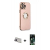 MARSİLYAN™- iPhone 13 Pro Max Kılıf İz Form Serisi - Şeffaf 360 Full Body Arka Koruyucu + Rainbow Kamera Lens Koruma Cam - MR