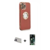 MARSİLYAN™- iPhone 13 Pro Max Kılıf İz Form Serisi - Şeffaf 360 Full Body Arka Koruyucu + Rainbow Kamera Lens Koruma Cam - MR