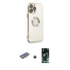 MARSİLYAN™- iPhone 13 Pro Max Kılıf İz Form Serisi - Şeffaf 360 Full Body Arka Koruyucu + Renkli Kamera Lens Koruma Cam - TU