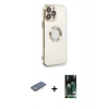 MARSİLYAN™- iPhone 13 Pro Max Kılıf İz Form Serisi - Şeffaf 360 Full Body Arka Koruyucu + Renkli Kamera Lens Koruma Cam - YL