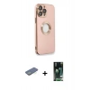 MARSİLYAN™- iPhone 13 Pro Max Kılıf İz Form Serisi - Şeffaf 360 Full Body Arka Koruyucu + Renkli Kamera Lens Koruma Cam - YL