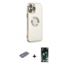 MARSİLYAN™- iPhone 13 Pro Max Kılıf İz Form Serisi - Şeffaf 360 Full Body Arka Koruyucu + Renkli Kamera Lens Koruma Cam - SI