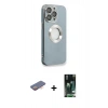 MARSİLYAN™- iPhone 13 Pro Max Kılıf İz Form Serisi - Şeffaf 360 Full Body Arka Koruyucu + Renkli Kamera Lens Koruma Cam - TU