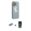 MARSİLYAN™- iPhone 13 Pro Max Kılıf İz Form Serisi - Şeffaf 360 Full Body Arka Koruyucu + Renkli Kamera Lens Koruma Cam - SI