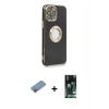 MARSİLYAN™- iPhone 13 Pro Max Kılıf İz Form Serisi - Şeffaf 360 Full Body Arka Koruyucu + Shine Kamera Lens Koruma Cam - PE