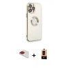 MARSİLYAN™- iPhone 13 Pro Max Kılıf İz Form Serisi - Şeffaf Maxco Cam Ekran Koruyucu + Pers Alüminyum Kamera Lens - KI