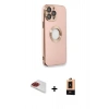 MARSİLYAN™- iPhone 13 Pro Max Kılıf İz Form Serisi - Şeffaf Maxco Cam Ekran Koruyucu + Pers Alüminyum Kamera Lens - KI
