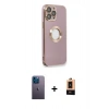 MARSİLYAN™- iPhone 13 Pro Max Kılıf İz Form Serisi - Şeffaf Maxco Cam Ekran Koruyucu + Neon Fosforlu Kamera Lens - MI