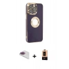MARSİLYAN™- iPhone 13 Pro Max Kılıf İz Form Serisi - Şeffaf Maxco Cam Ekran Koruyucu + Pers Alüminyum Kamera Lens - GI
