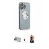 MARSİLYAN™- iPhone 13 Pro Max Kılıf İz Form Serisi - Şeffaf Maxco Cam Ekran Koruyucu + Rainbow Kamera Lens Koruma Cam - MR